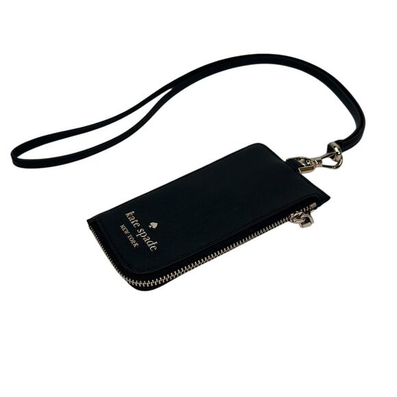 Kate Spade Staci Card Case Lanyard ID Wallet Black NWOT - Picture 4 of 7